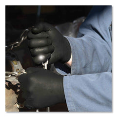 Ammex 6 mil Heavy-Duty Industrial Powder-Free Nitrile Gloves - Large, Black (1000/Carton)