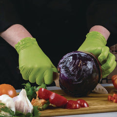 Ammex 8 mil Heavy-Duty Industrial Powder-Free Nitrile Gloves - Medium, Green (1000/Carton)
