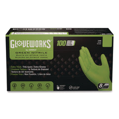 Ammex 8 mil Heavy-Duty Industrial Powder-Free Nitrile Gloves - 2X-Large, Green (1000/Carton)