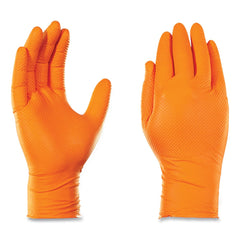 Ammex 8 mil Heavy-Duty Industrial Powder-Free Nitrile Gloves - Medium, Orange (1000/Carton)