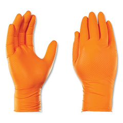Ammex 8 mil Heavy-Duty Industrial Powder-Free Nitrile Gloves - Large, Orange (1000/Carton)