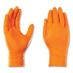 Ammex 8 mil Heavy-Duty Industrial Powder-Free Nitrile Gloves - 2X-Large, Orange (1000/Carton)