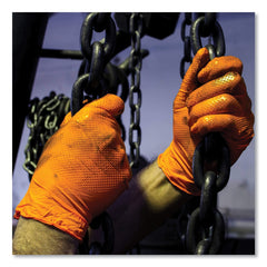 Ammex 8 mil Heavy-Duty Industrial Powder-Free Nitrile Gloves - 2X-Large, Orange (1000/Carton)