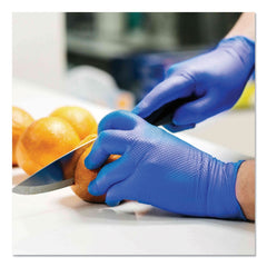 Ammex 9.5 in. 6 mil Heavy-Duty Industrial Nitrile Gloves - Large/Royal Blue (1000/Carton)