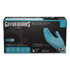 Ammex 5 mil Industrial Powder-Free Nitrile Gloves - Small, Blue (1000/Carton)