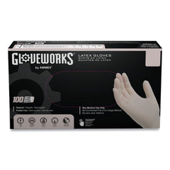Ammex 4 mil Powder-Free Latex Disposable Gloves - X-Large, Ivory (1000/Carton)