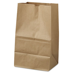 Ross & Wallace Paper Products 8.13 in. x 5.88 in. x 12.5 in. #20 Squat Size Grocery Paper Bags - Kraft (500/Bundle)
