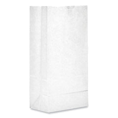 Ross & Wallace Paper Products 7 in. x 4.38 in. x 13.75 in. #10 Size Grocery Paper Bags - White (500/Bundle)