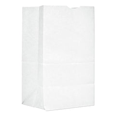 Paper Bags & Sacks 8.13 in. x 5.88 in. x 12.5 in. #20 Squat Size Grocery Paper Bags - White (1000/Bundle)