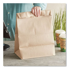 Ross & Wallace Paper Products 12 in. x 7 in. x 17 in. 52 lbs. Capacity 1/6 BBL Grocery Paper Bags - Kraft (500/Bundle)