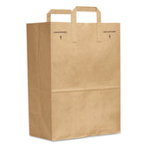 Ross & Wallace Paper Products 12 in. x 7 in. x 17 in. 30 lbs. Capacity 1/6 BBL Attached Handle Grocery Paper Bags - Kraft (300/Bundle)