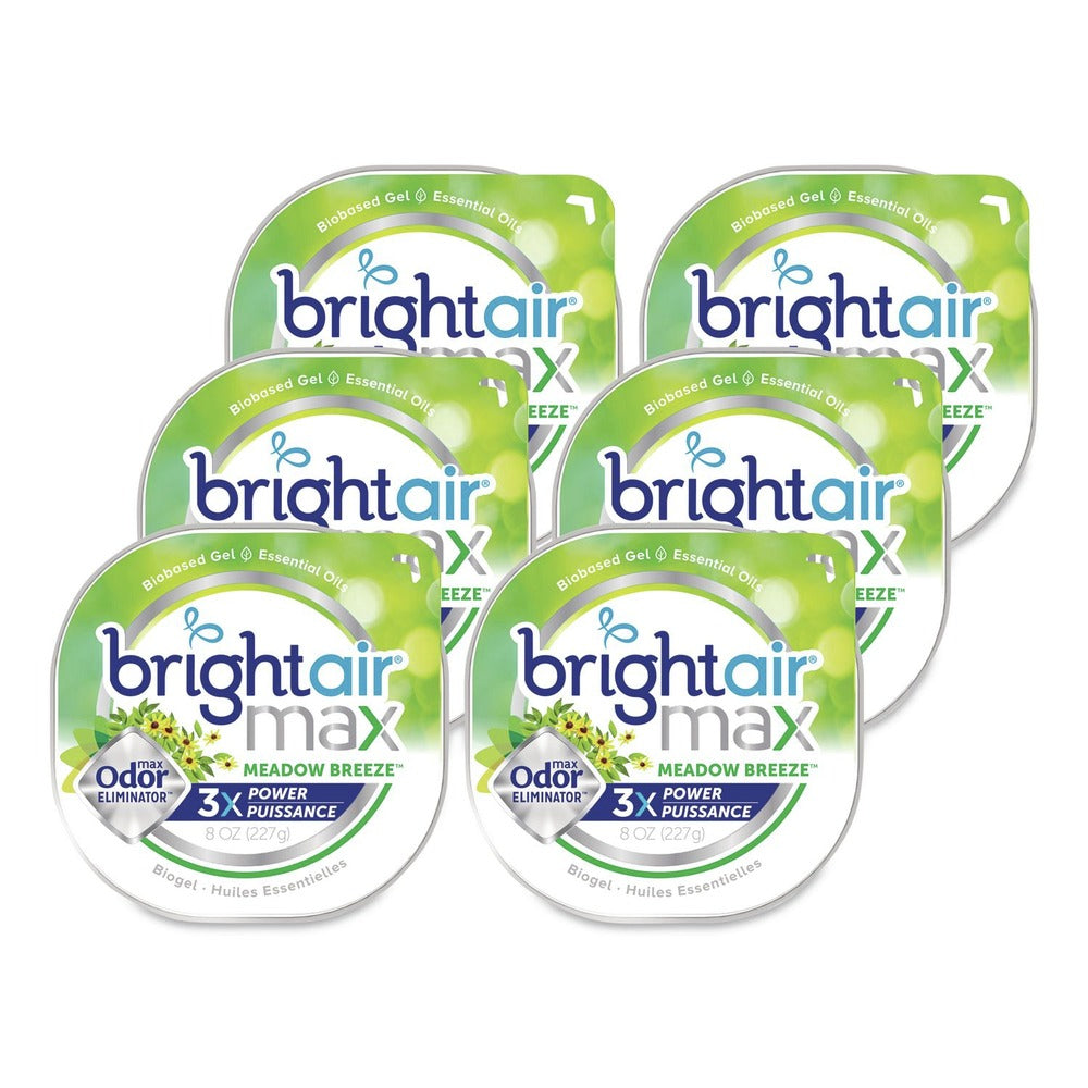 BRIGHT Air 8 oz. Max Odor Eliminator Air Freshener - Meadow Breeze (6/Carton)
