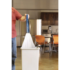 BlueCollar N4828EW RC1 24 in. x 28 in. 13 Gallon 0.8 mil Drawstring Trash Bags - White (80/Box)