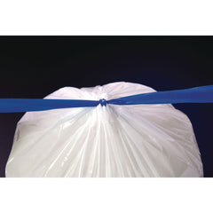 BlueCollar N4828EW RC1 24 in. x 28 in. 13 Gallon 0.8 mil Drawstring Trash Bags - White (80/Box)