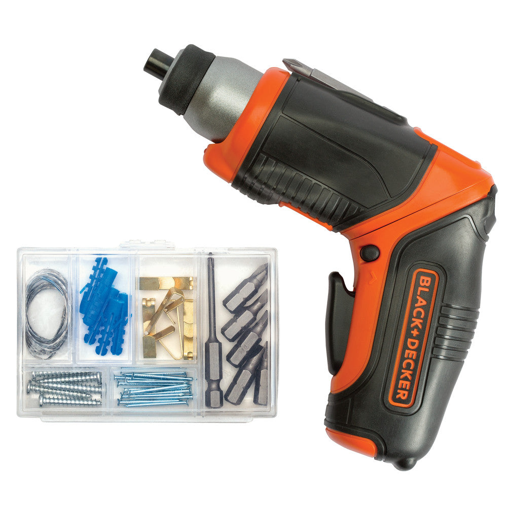 Black & Decker 4V MAX Lithium-Ion Brushed Cordless Screwdriver with Picture-Hanging Kit