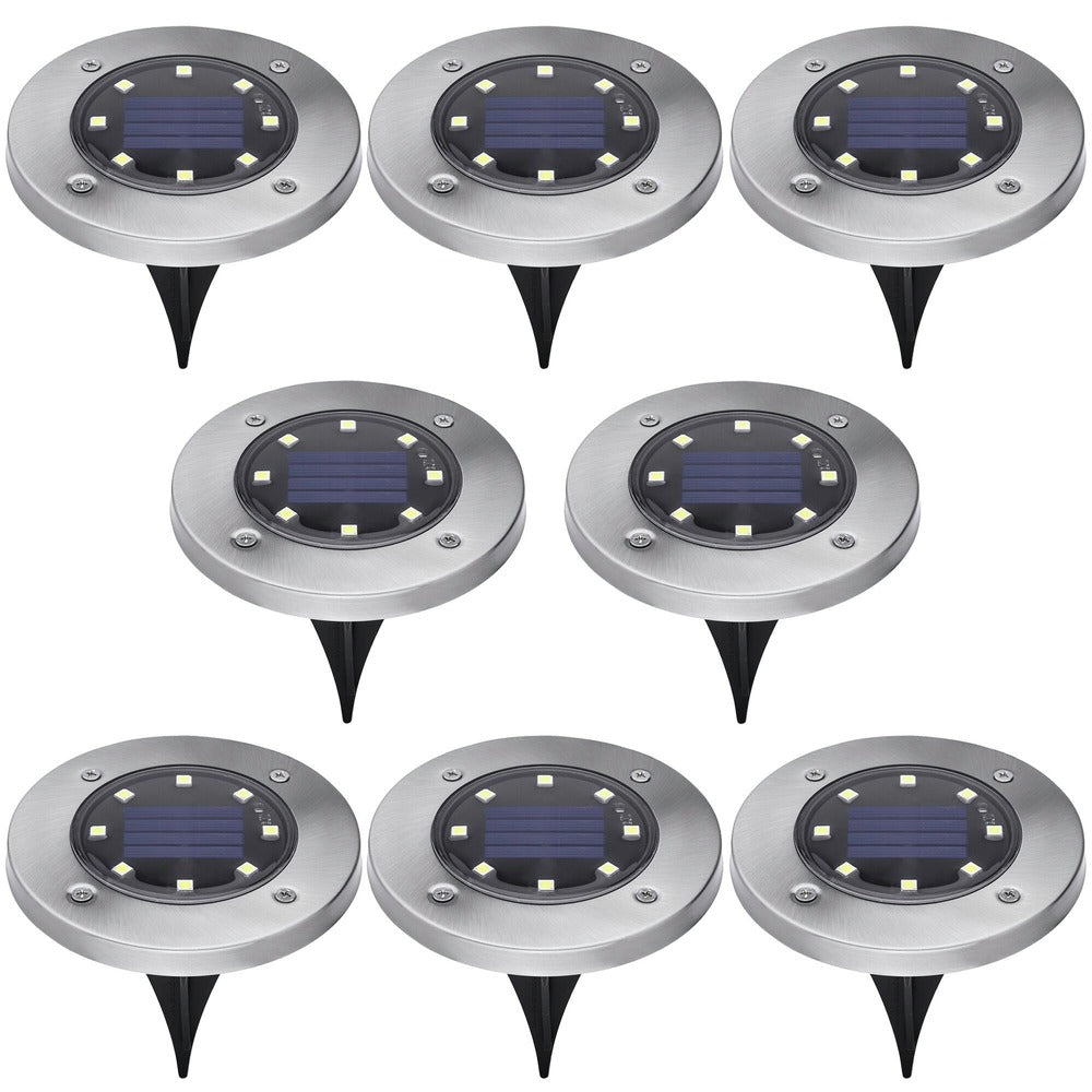 Black & Decker (8/Pack) Outdoor Solar-Powered Disk Light