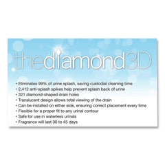 Big D Industries Diamond 3D Urinal Screen - Melon Mist Scent/Clear (6/Carton)