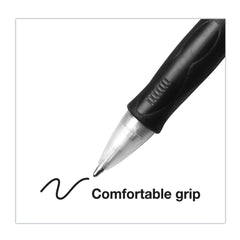 BIC Velocity Easy Glide 1 mm Medium Ballpoint Pen - Black Ink/Translucent Black Barrel (1-Dozen)