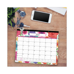Blue Sky 22 in. x 17 in. 12-Month (Jul 2025-Jun 2026) Mahalo Academic Desk Pad - Black Binding/Clear Corners