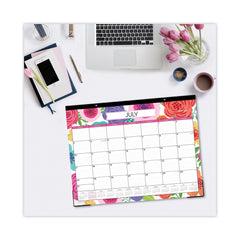 Blue Sky 22 in. x 17 in. 12-Month (Jul 2025-Jun 2026) Mahalo Academic Desk Pad - Black Binding/Clear Corners