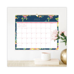 Blue Sky 15 in. x 12 in. 12-Month (Jul 2025-Jun 2026) Day Designer Peyton Academic Wall Calendar - White/Navy Sheets