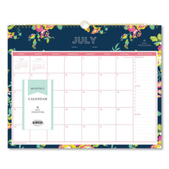 Blue Sky 15 in. x 12 in. 12-Month (Jul 2025-Jun 2026) Day Designer Peyton Academic Wall Calendar - White/Navy Sheets