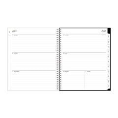 Blue Sky 11 in. x 8.5 in. 12-Month (Jul 2025-Jun 2026) Analeis Create-Your-Own Cover Weekly/Monthly Planner - White/Black/Coral