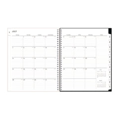 Blue Sky 11 in. x 8.5 in. 12-Month (Jul 2025-Jun 2026) Analeis Create-Your-Own Cover Weekly/Monthly Planner - White/Black/Coral