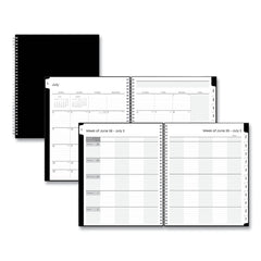 Blue Sky 11 in. x 8.5 in. (July 2025 to June 2026) Teacher's Solid Black Weekly/Monthly Lesson Planner - Black Cover