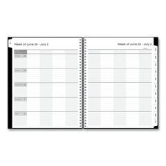 Blue Sky 11 in. x 8.5 in. (July 2025 to June 2026) Teacher's Solid Black Weekly/Monthly Lesson Planner - Black Cover