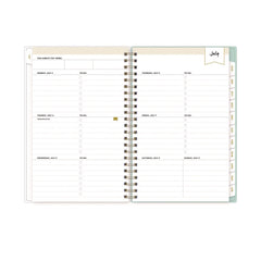 Blue Sky 8 in. x 5 in. 12-Month (Jul 2025-Jun 2026) Day Designer Secret Garden Mint Weekly/Monthly Notes Planner