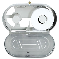 Bobrick 20.81 in. x 5.31 in. x 11.38 in. Jumbo Toilet Tissue 2 Roll Dispenser - Satin-Finish Stainless Steel