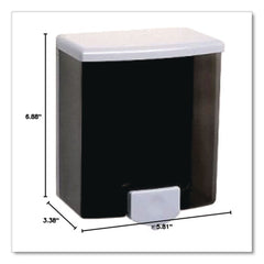 Bobrick 5.81 in. x 3.8 in. x 6.88 in. Surface-Mount Manual Liquid Soap Dispenser - Black