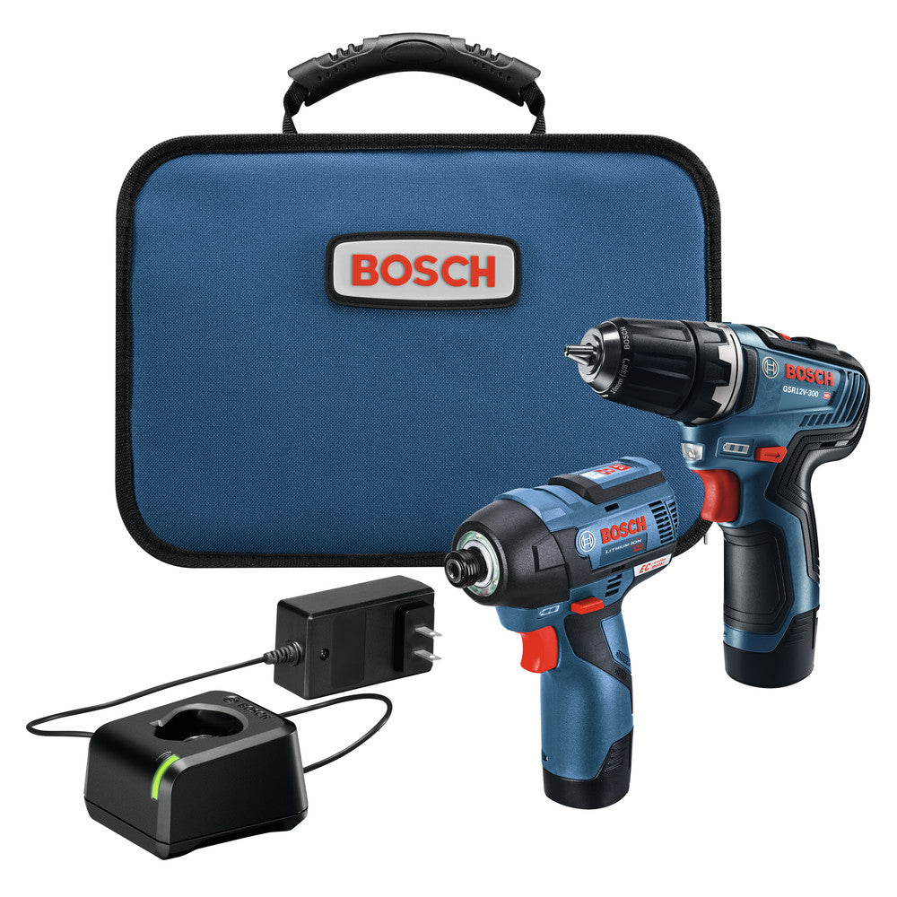 Bosch 12V Max Brushless Lithium-Ion 3/8 in. Cordless Drill/Driver and 1/4 in. Hex Impact Driver Combo Kit with 2 Batteries (2 Ah)