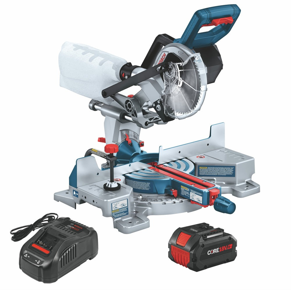 Factory Reconditioned Bosch 18V PROFACTOR Brushless 7-1/4 in. Cordless Single-Bevel Slide Miter Saw Kit with (1) CORE18V 8 Ah High Power Battery