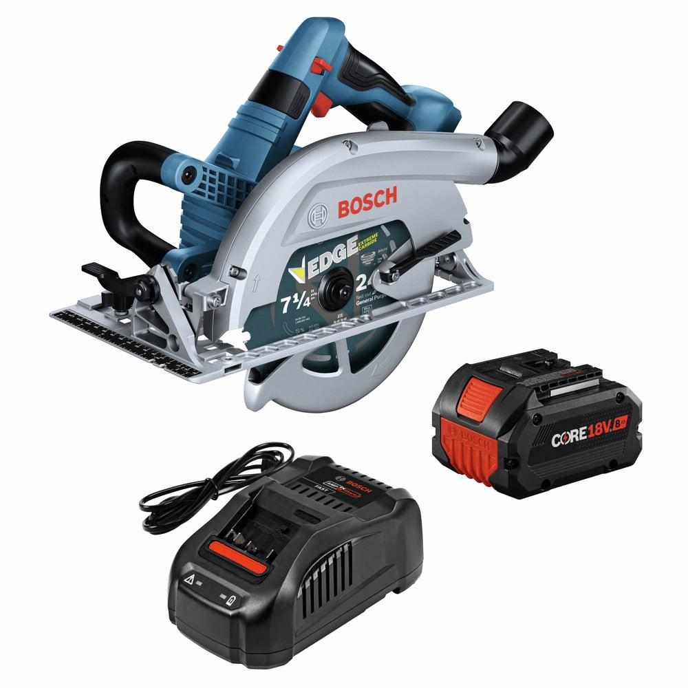 Factory Reconditioned Bosch 18V PROFACTOR Brushless Lithium-Ion 7-1/4 in. Cordless Strong Arm Blade-Left Circular Saw Kit (8 Ah)