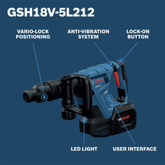 Factory Reconditioned Bosch 18V Brushless SDS-max Cordless Demolition Hammer Kit (12 Ah)