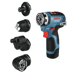 Factory Reconditioned Bosch Flexiclick 12V Max EC Brushless Lithium-Ion 5-In-1 Cordless Drill Driver System Kit with 2 Batteries (2 Ah)