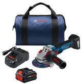 Factory Reconditioned Bosch 18V Brushless 4-1/2 in. - 5 in. Cordless Angle Grinder Kit with (1) CORE18V 8 Ah High Power Battery