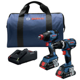 Factory Reconditioned Bosch 18V Brushless Lithium-Ion Freak 1/4 in. and 1/2 in. Cordless 2-in-1 Bit/Socket Impact Driver and 1/2 in. Hammer Drill Driver Combo Kit (2 Ah)