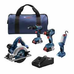 Factory Reconditioned Bosch 18V Brushless Lithium-Ion Cordless 4-Tool Combo Kit with (1) 4 Ah and (1) 2 Ah Batteries
