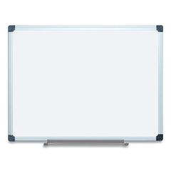 MasterVision 36 in. x 48 in. Porcelain Value Dry Erase Board - White Surface/Satin Aluminum Frame