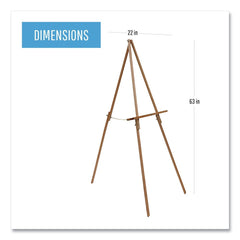 MasterVision 60 in. High Wood/Brass Display Tripod Easel - Oak