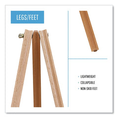 MasterVision 60 in. High Wood/Brass Display Tripod Easel - Oak