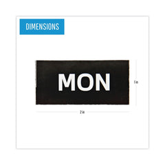 MasterVision 2 in. x 1 in. Days of Week Interchangeable Magnetic Board Accessories - Black/White (7/Pack)