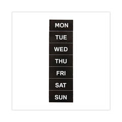MasterVision 2 in. x 1 in. Days of Week Interchangeable Magnetic Board Accessories - Black/White (7/Pack)