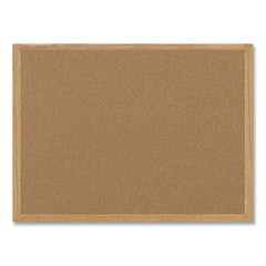 MasterVision 72 in. x 48 in. Oak Wood Frame Earth Cork Board - Tan Surface