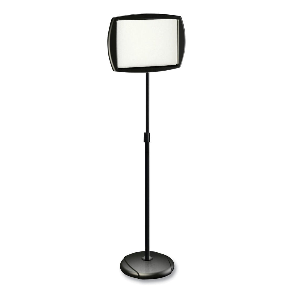 MasterVision 15 in. x 11 in. Board 66 in. High Steel Frame Floor Stand Rectangle Sign Holder - White/Black