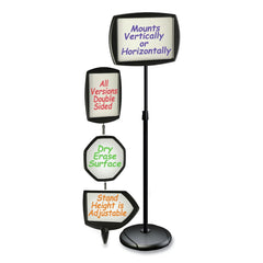 MasterVision 15 in. x 11 in. Board 66 in. High Steel Frame Floor Stand Rectangle Sign Holder - White/Black