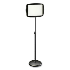 MasterVision 15 in. x 11 in. Board 66 in. High Steel Frame Floor Stand Rectangle Sign Holder - White/Black